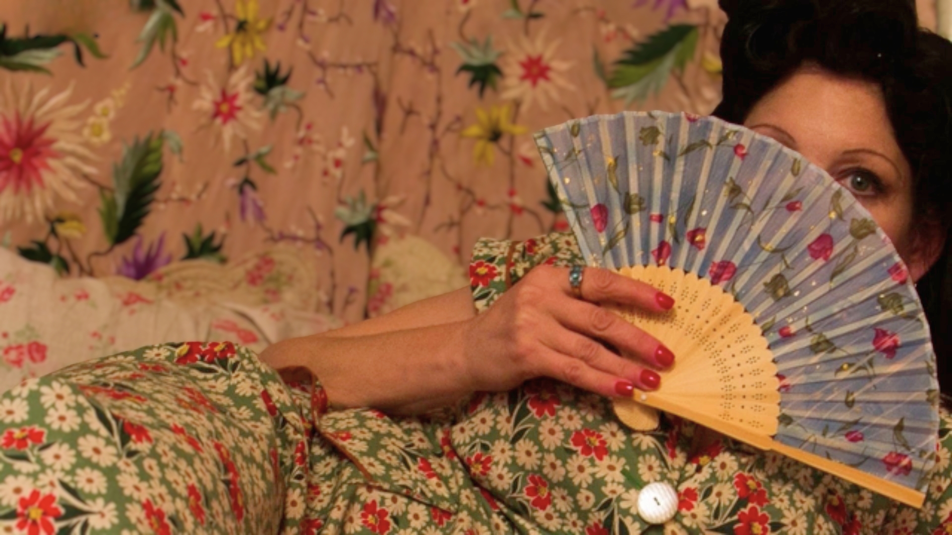 Woman with decorative fan